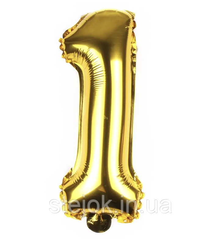 Цифра фольгована золото, 35 см No1, фото 1