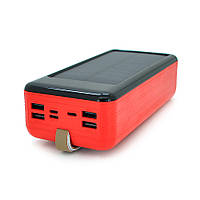 Power bank 80000 mAh Solar, KKD-8W, Input: 5V/2.1A, Output: 5V /2.1A, Red, BOX