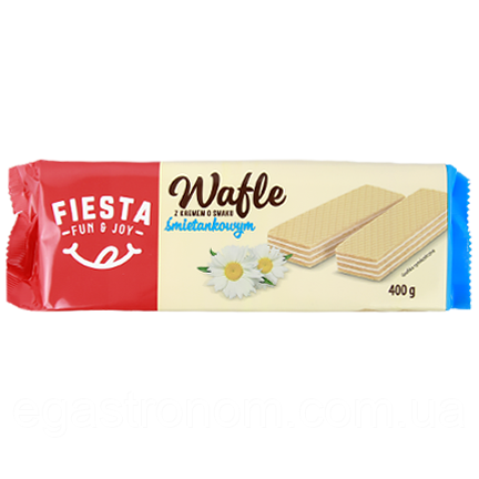 Вафлі вершкові Фієста Fiesta smietanka 400g 12шт/ящ (Код: 00-00004990)