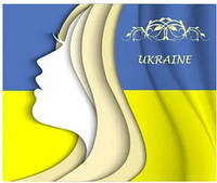 Термоаппликация для одежды Девушка на фоне флага Ukraine