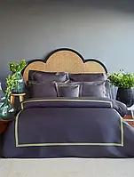 Постільна білизна MieCasa сатин — Milano antrasit-yesil антрацит-зелений king size