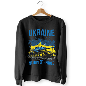 Світшот чорний "UKRAINЕ NATIONAL HEROES"
