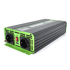 Інвертор напруги Solinved SLVP-2000, 12V/220V, 2000 W з правильною синусоїдою, 2Shuko, USB, клемні