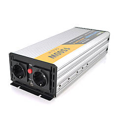 Інвертор напруги Solinved Sol-Yb24-1500M, 24V/220V, 1500 W з апроксимованою синусоїдою, 2Shuko, USB,