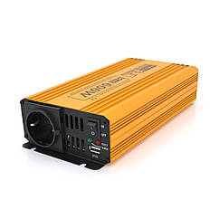 Інвертор напруги Mexxsun MXSPSW-600, 12V/220V, 600 W з правильною синусоїдою, 1 Shuko, 1 USB, клемні
