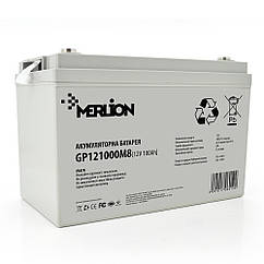 Акумуляторна батарея MERLION AGM GP121000M8 12 V 100 Ah ( 329 x 172 x 218 ), 28.1 kg White Q36