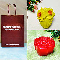 Нарциссы и Роза. Подарочный набор мыла ручной работы с растительными и эфирными маслами.