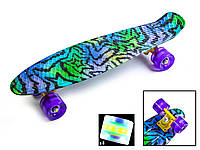 Пені борд 22 дюйми з малюнком STAR колеса світяться Скейт 55х15 см до 80 кг пластиковий