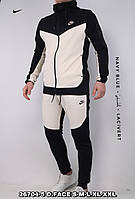 Мужской спортивный костюм Nike черно-белый с капюшоном спорт костюм Найк Турция