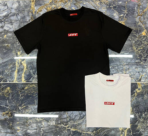 Чоловіча футболка чорного кольору Levis Базова однотонна футболка чоловіча, фото 1