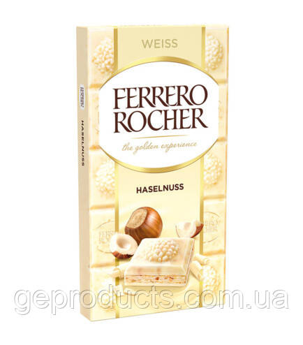Шоколадка Ferrero Rocher Haselnuss White Chocolate 90 гр. Італія