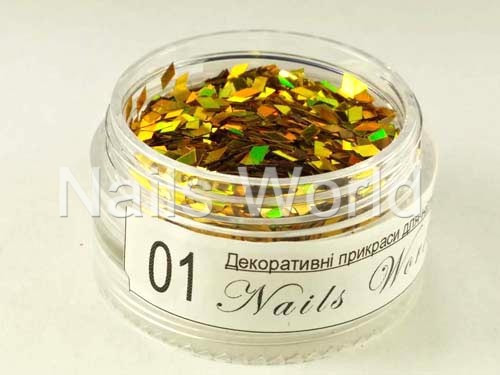 Декор для нігтів Блискучі ромбики в баночці, фото 1