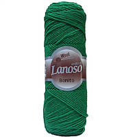 Lanoso BONITO (Боніто) № 920 зелений (Пряжа вовняна з акрилом, нитки для в'язання)