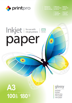 Папір А3 глянцевий 180г/м 100 шт ColorWay PrintPro PGE180100A3