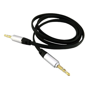 Аудіокабель WALKER H51 AUX плоский чорний