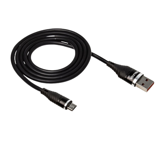 Кабель USB MicroUSB WALKER C735 3,1А 1м чорний, фото 1