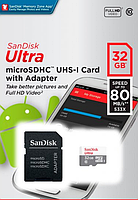Карта пам'яті microSDHC 32Гб Class 10 (UHS-1) 100Мб/с SanDisk Ultra, фото 2