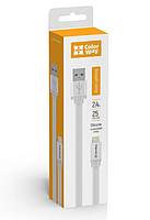 Кабель USB Lightning ColorWay CW-CBUM-LM25W 2,4A 0,25м білий, фото 6