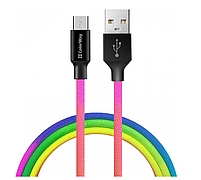 Кабель USB MicroUSB ColorWay CW-CBUM017-MC 2,4A 1м різнокольоровий, фото 2