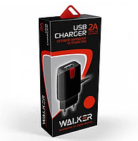 Зарядний пристрій мережевий USB + кабель Type-C 2,0A чорний WALKER WH-21, фото 2