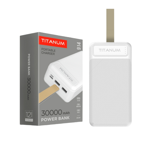 Павербанк 30000mAh Titanum TPB-914-W білий