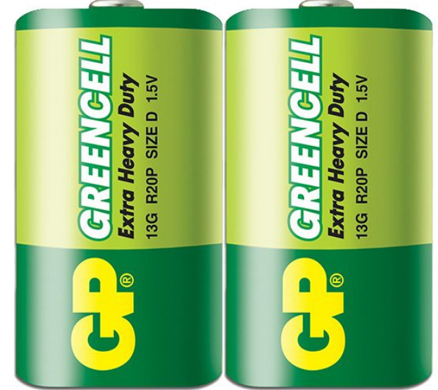 Батарейка сольова D/R20 (пл-2шт) GP Greencell, фото 1