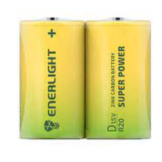 Батарейка сольова D/R20 (пл-2шт) Enerlight SuperPower