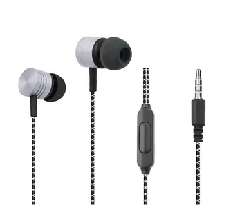 Навушники WALKER H320 AUX з мікрофоном чорний/сірий