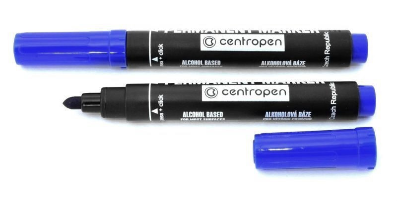 Маркер "Centropen" 8566 товстий, круглий синій (2.5 мм)