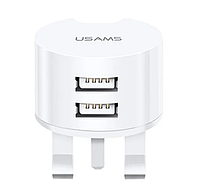 Зарядний пристрій мережевий 2USB + кабель Lightning 2,1А білий Usams XTXLOGT1804, фото 2