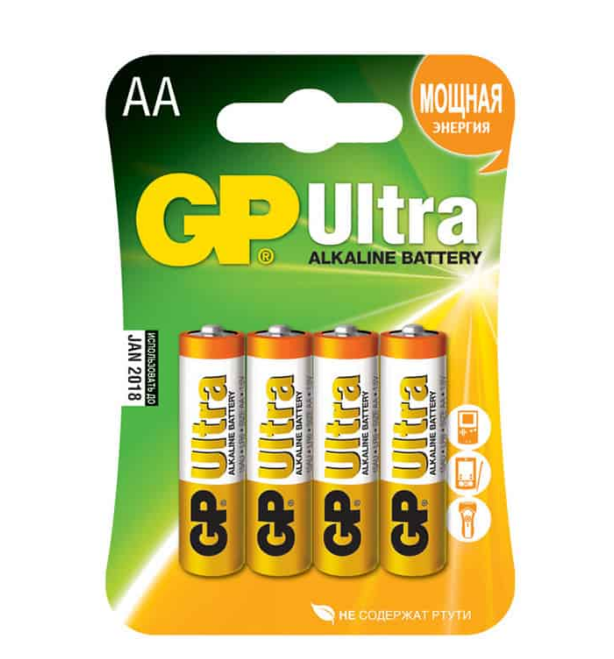 Батарейка лужна AA/LR6 (бл-4шт) GP Ultra