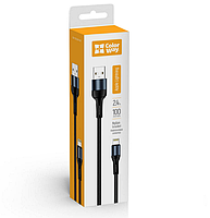Кабель USB Lightning ColorWay CW-CBUL045-BK 2,4A 1м чорний, фото 2