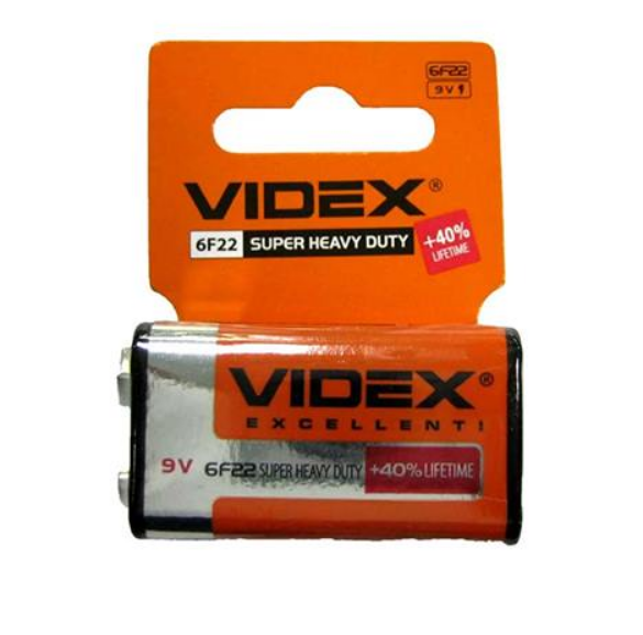 Батарейка сольова V9 (бл-1шт) Videx