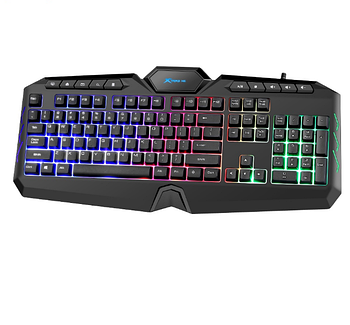 Клавіатура мембранна ігрова XTRIKE KB-509 дротова USB з підсвічуванням чорний