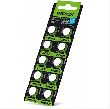 Батарейка G12/LR43 (бл-10шт) Videx