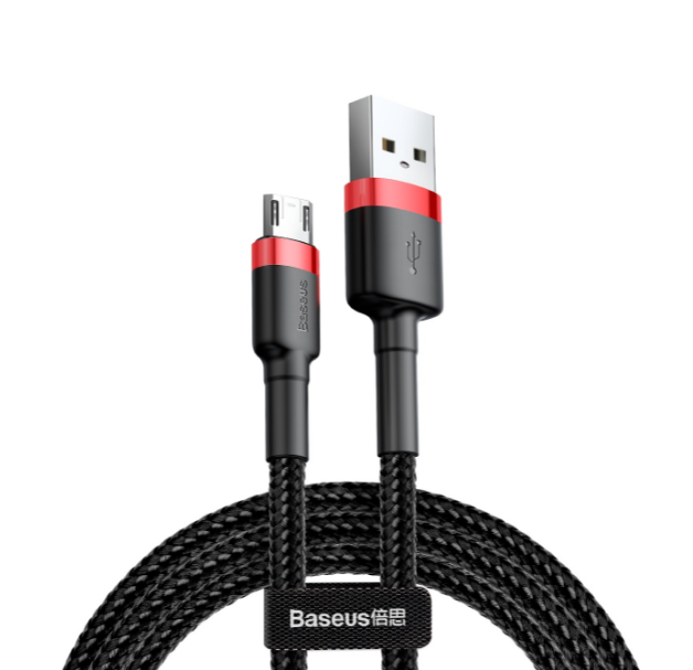 Кабель USB MicroUSB BASEUS CAMKLF-B91 Cafule 2,4A 1м червоний/чорний, фото 1