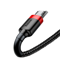 Кабель USB MicroUSB BASEUS CAMKLF-B91 Cafule 2,4A 1м червоний/чорний, фото 2