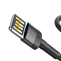 Кабель USB Lightning BASEUS CALKLF-GG1 Cafule 2,4A 1м сірий/чорний, фото 2