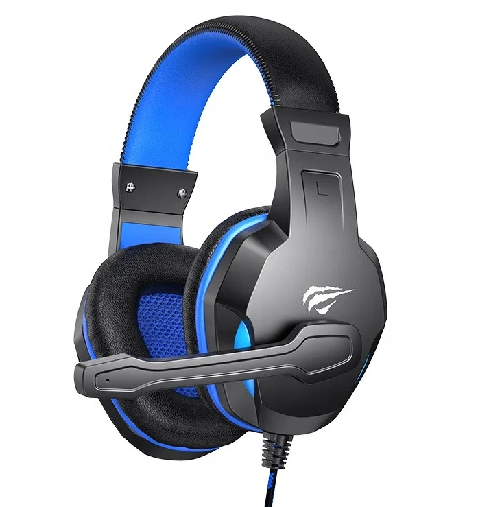 Навушники Havit HV-H763d з мікрофоном AUX чорний/синій, фото 1