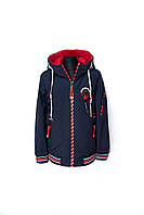 Демисезонная двухсторонняя куртка на мальчика "Небраска" красный/синий 128