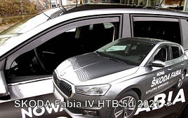 Дефлектори вікон (вітровики) Skoda Fabia IV 2021+ HTB (вставні, 4 шт.) (HEKO)