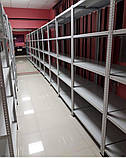 Стелаж сірий 2000х900х400мм,150кг,5 полиць металевий полочний для архіву,офісу,дому,взуття. Стелажі БВ, фото 2