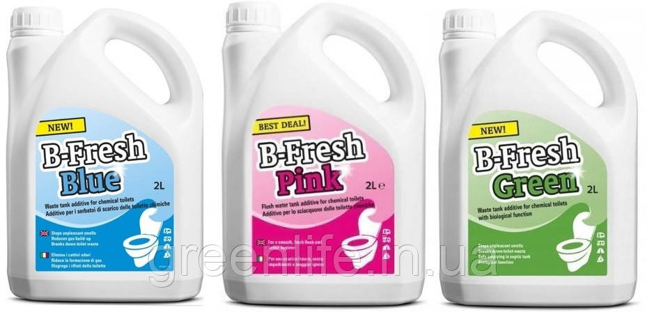 Набір рідини для біотуалету, B-Fresh Green + B-Fresh Pink+ B-Fresh Blu, THETFORD.