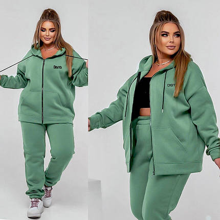 Стильний жіночий костюм, тканина "Трьохнитка на флісі" 48, 50, 52, 54, 56, 58 розмір 48, фото 1