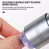 2в1 лампа/ліхтарик 107 для сушіння нігтів, гелевих типс, верхніх форм на батарейках + штамп для стемпінгу, 12 Вт. Срібло, фото 2