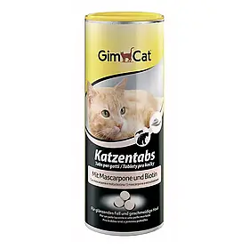 Ласощі для кішок GimCat Katzentabs Mascarpone & Biotion 425 г (для шкіри та шерсті)