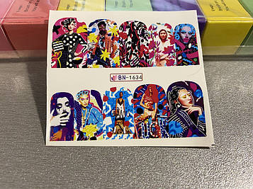 Слайдер-дизайн для нігтів (водні наклейки на нігті) BN-1634