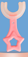 Детская зубная щетка, U-образная 7-12 лет / Прибор для чистки зубов / U - образная / Розовая