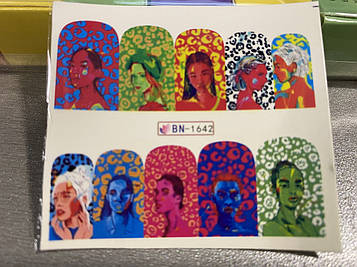 Слайдер-дизайн для нігтів (водні наклейки на нігті) BN-1642