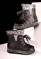 Сапоги ботинки детские Y.TOP зимние черные серые
